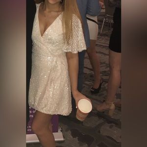 Off-White Sequin Zara Cocktail Dress